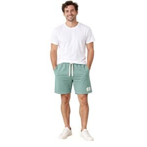 Life Is Good Sage Green 8" Drawstring Sweat Shorts, Cotton Blend, Men's Medium